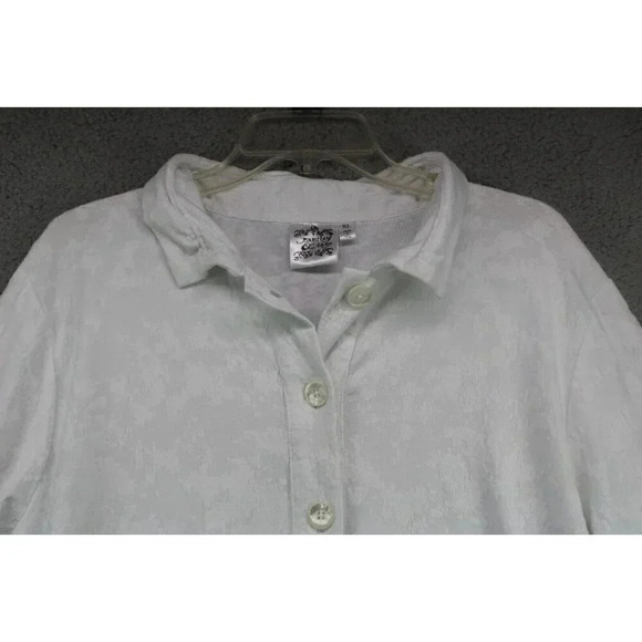 Parsley & Sage Women's White Button-Up Belled Sleeve Top-Size XL - Picture 2 of 10